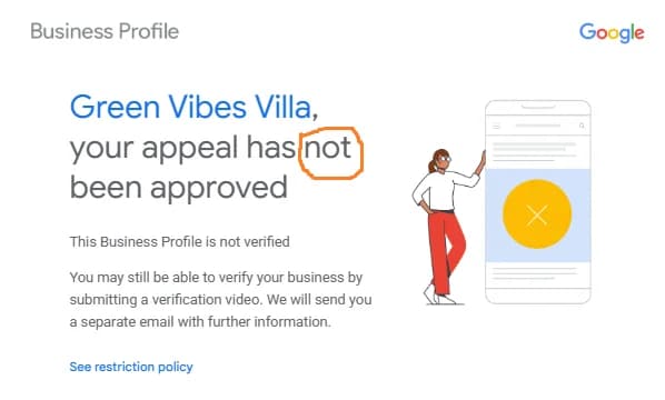Green Vibes Villa — Appeal rejected