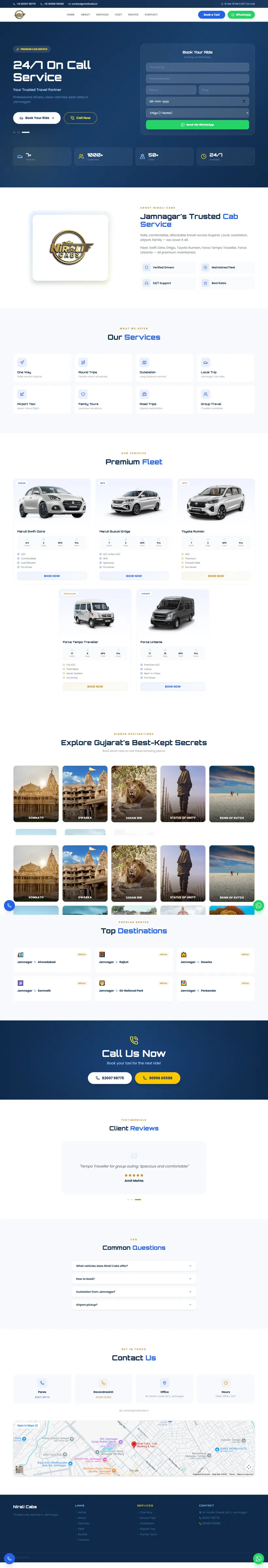 Nirali Cabs website designed by Surat City Web